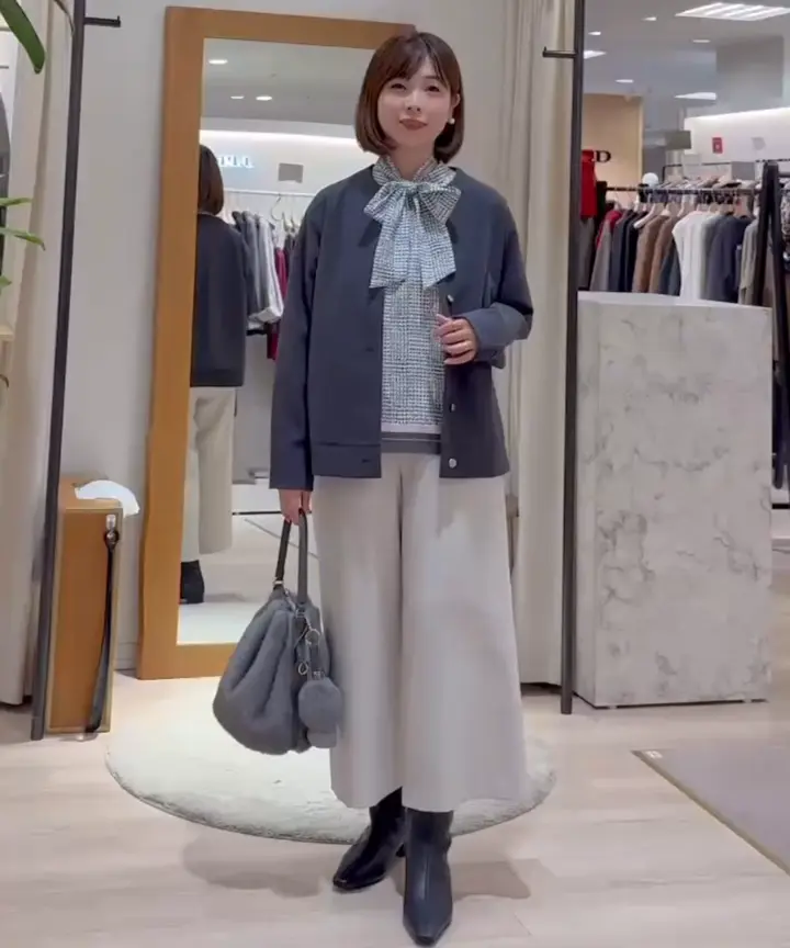 J.PRESS LADIES S 【季節の変わり目に】キーネック ブルゾン 