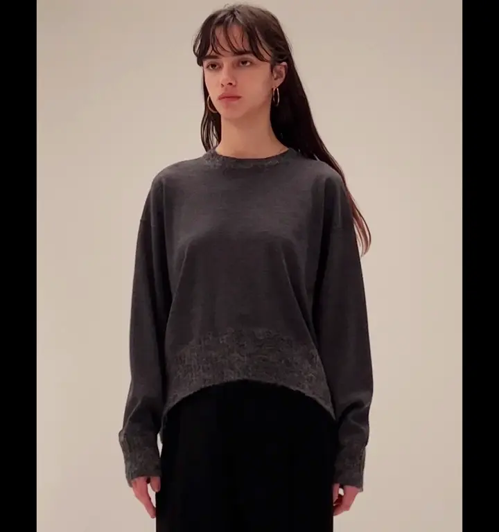 BEIGE， 【洗える】LA MONNAIE / モヘアMIXクルーネックニット 