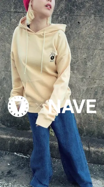 NAVE 【xNAVE】Six Sence Recordコラボ グラフィックフーディスウェット 