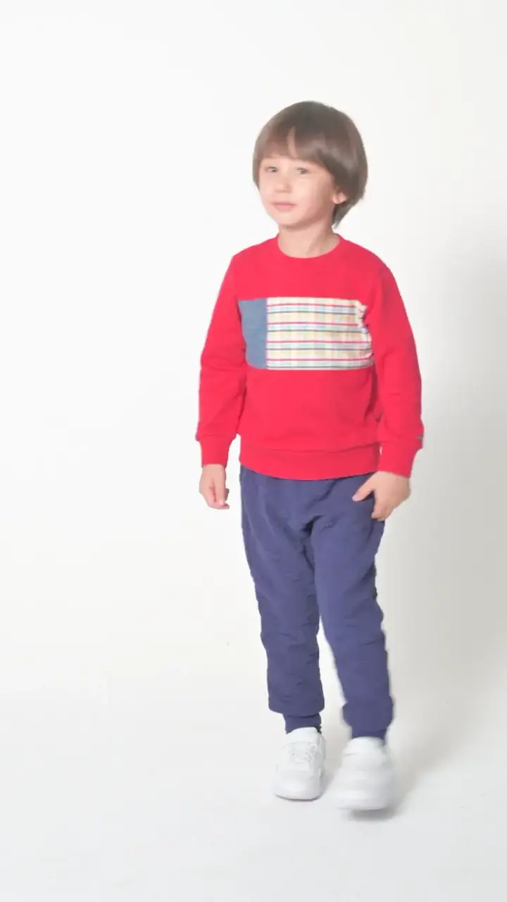 会員ランク別セール対象】チェック柄切替裏毛トレーナー トレーナー