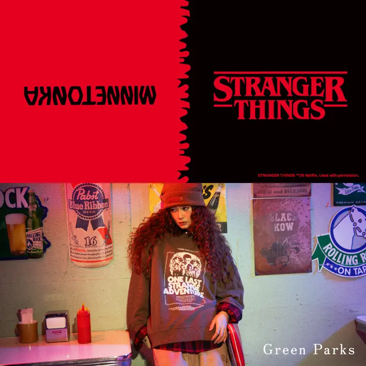 □STRANGER THINGS×MINNETONKA フリースブランケット/Green Parks