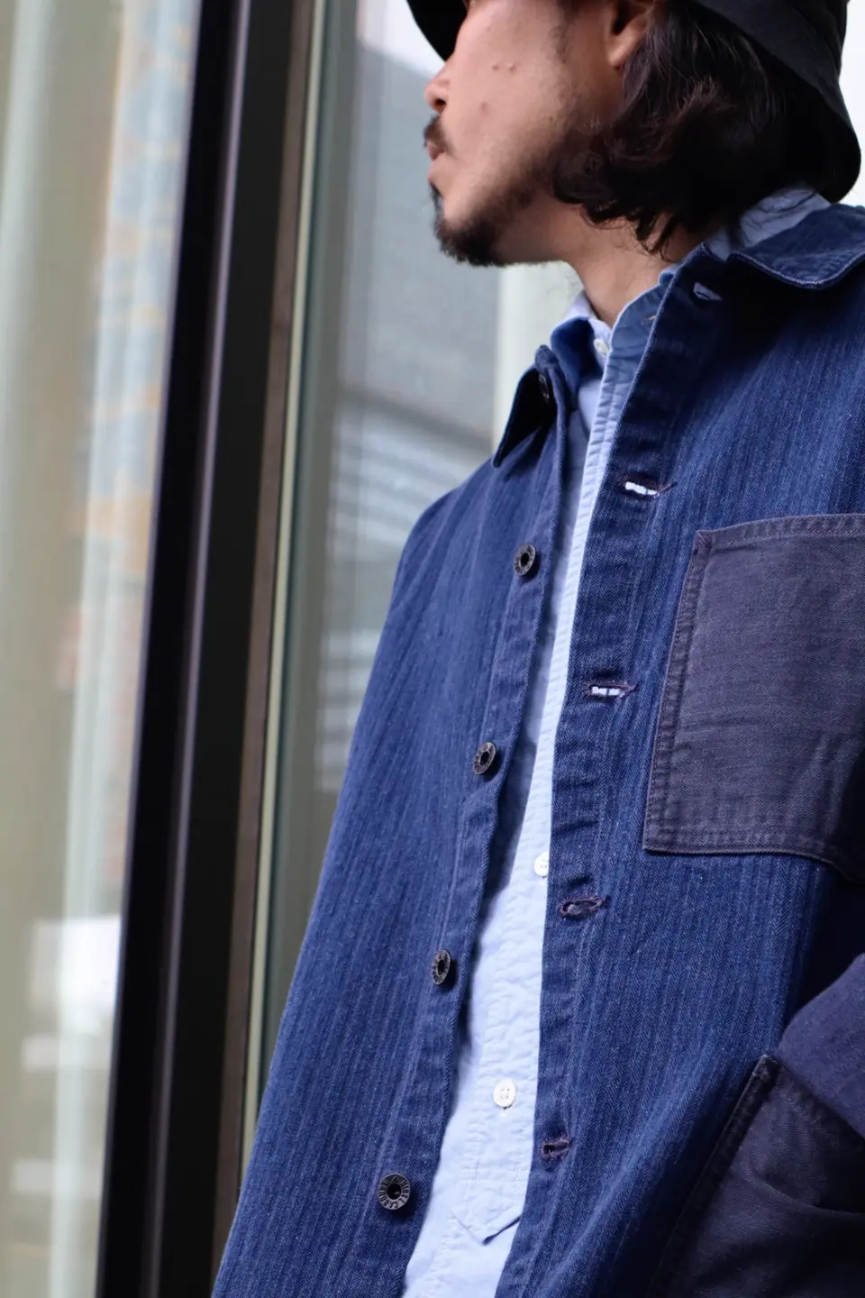 春に映える無骨さ》USMC CHORE JACKET HERRINGBONE