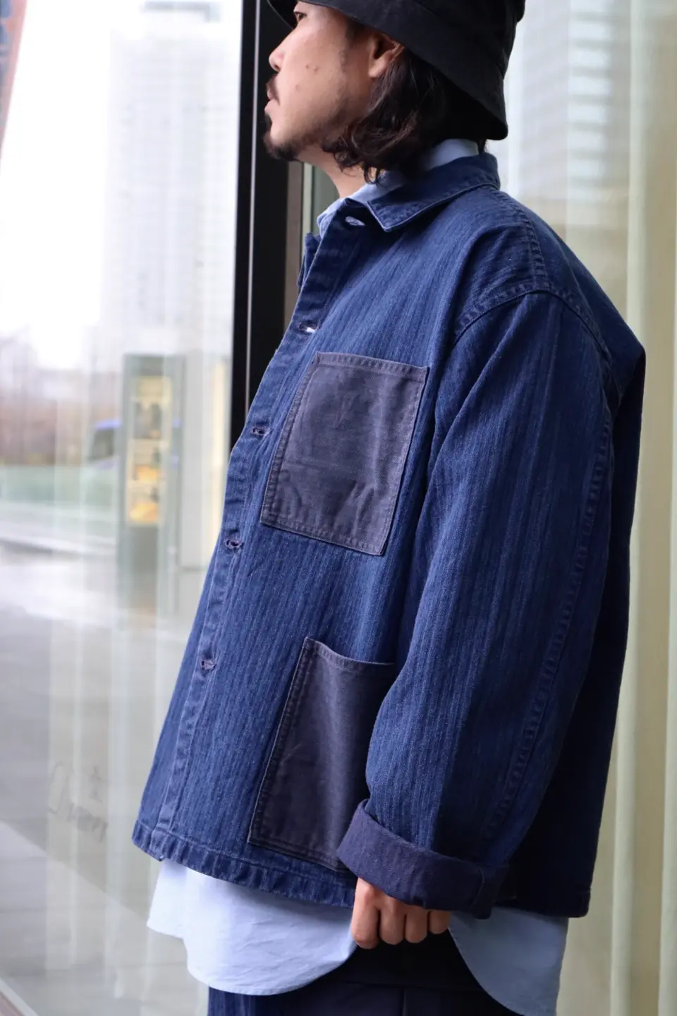 ち*や様 WORK JACKET HERRINGBONE Nigel Cabou A ruggedness that shines in spring》 USMC CHORE JACKET HERRINGBONE