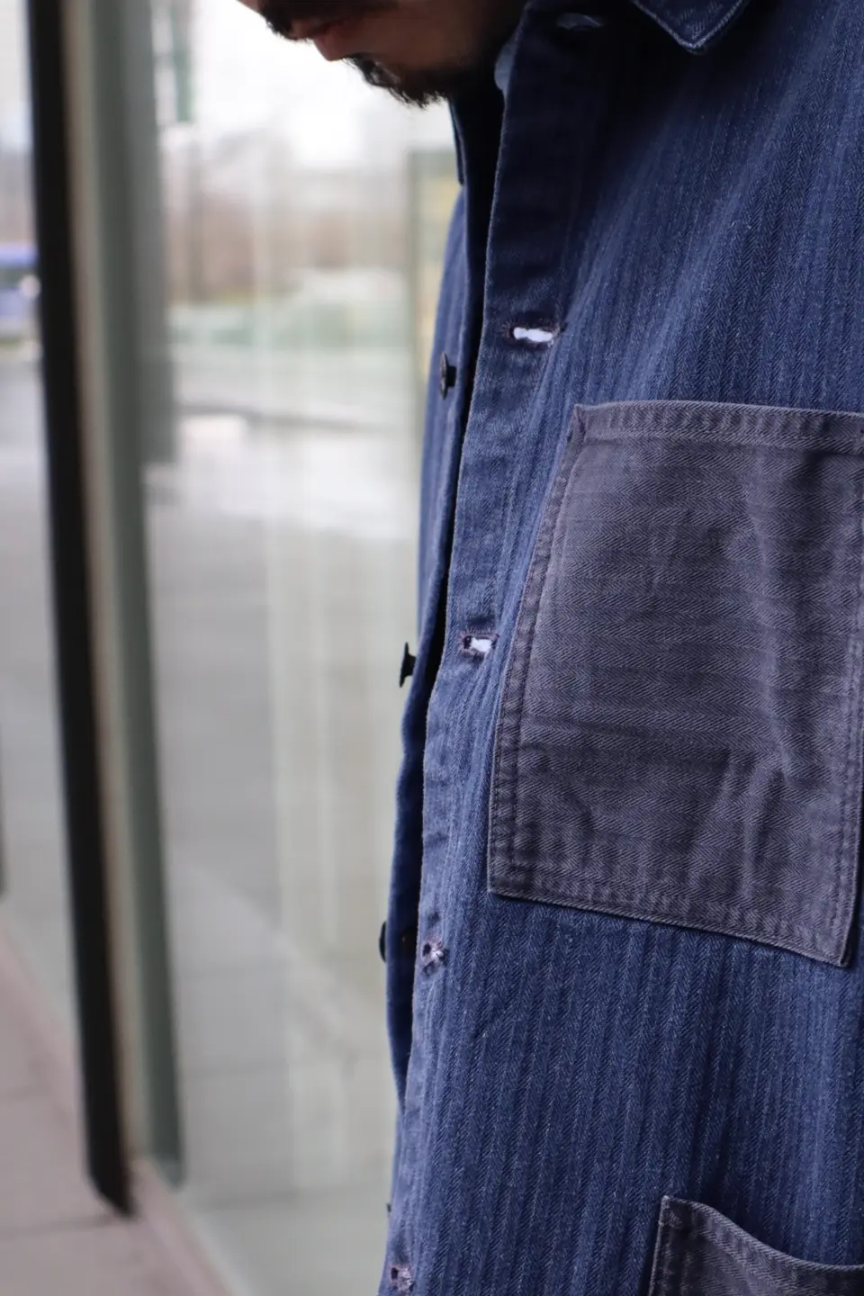 A ruggedness that shines in spring》 USMC CHORE JACKET HERRINGBONE