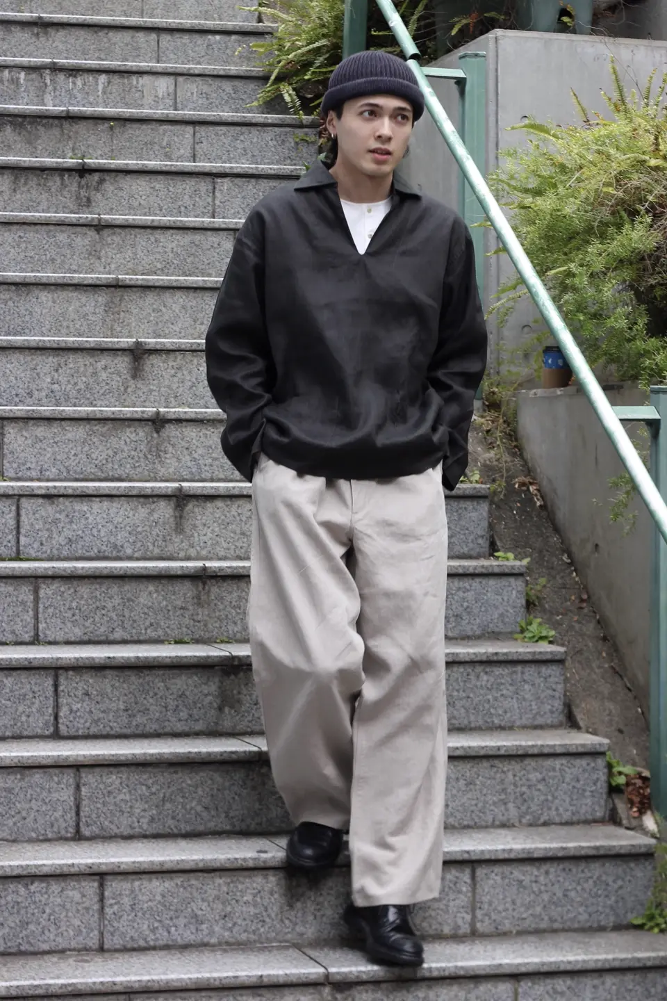 A garment that reconstructs French vintage style》FRENCH P/O SHIRT
