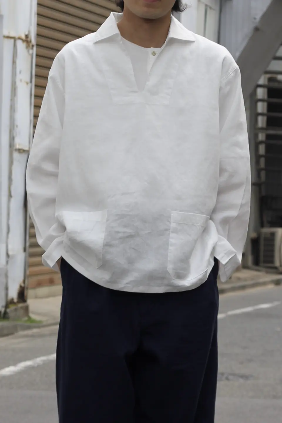 A garment that reconstructs French vintage style》FRENCH P/O SHIRT