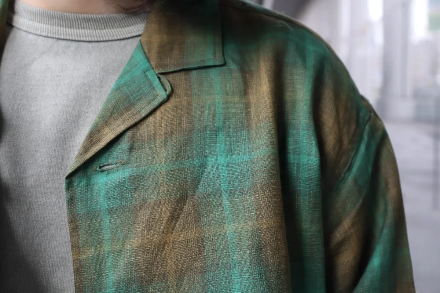 軽やかさと柔らかな着心地》FRENCH CHORE JACKET HEMP CHECK / 40s