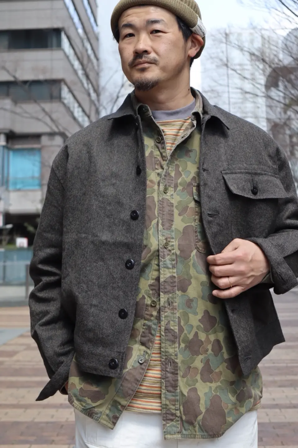黒シャン　ブラック　シャンブレー　ジャケット 洒落たブラックシャンブレー》FRENCH WORK JACKET -BLACK CHAMBRAY