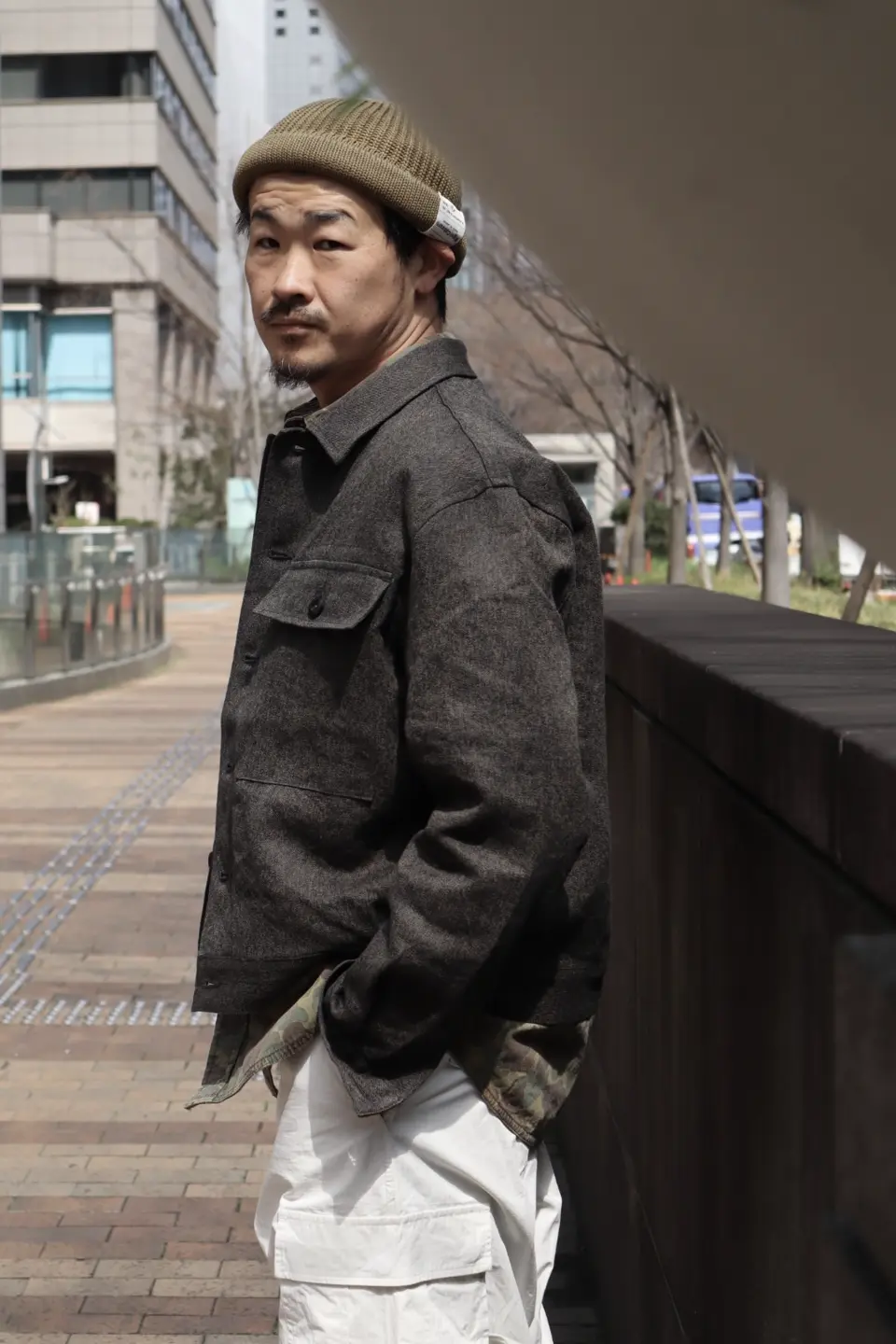 洒落たブラックシャンブレー》FRENCH WORK JACKET -BLACK CHAMBRAY