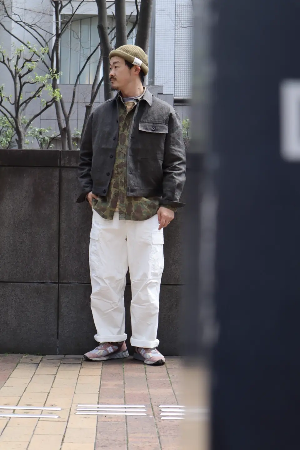 洒落たブラックシャンブレー》FRENCH WORK JACKET -BLACK CHAMBRAY