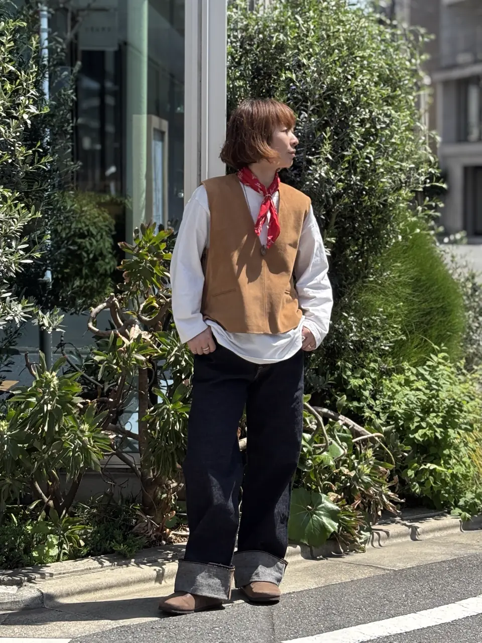 着るだけで上品に》SHEEP SUEDE VEST