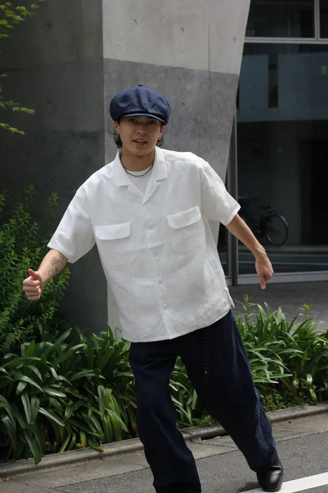 OPEN COLLAR SHIRT LINEN TWILL – Nigel Cabourn