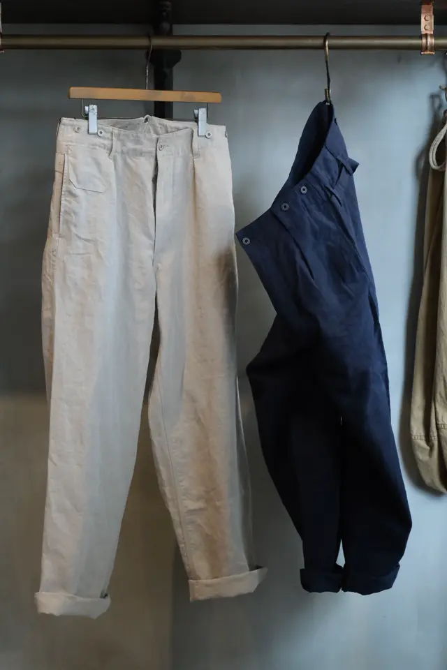 上質なリネン》30s FRENCH WORK PANT - LINEN NIDOM