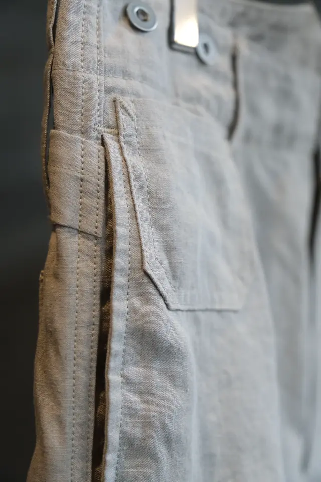 上質なリネン》30s FRENCH WORK PANT - LINEN NIDOM