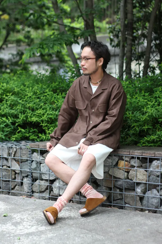 TOKYO FLAGSHIP STORE EXCLUSIVE》OPEN COLLAR SHIRT HEMP POPLIN - BROWN