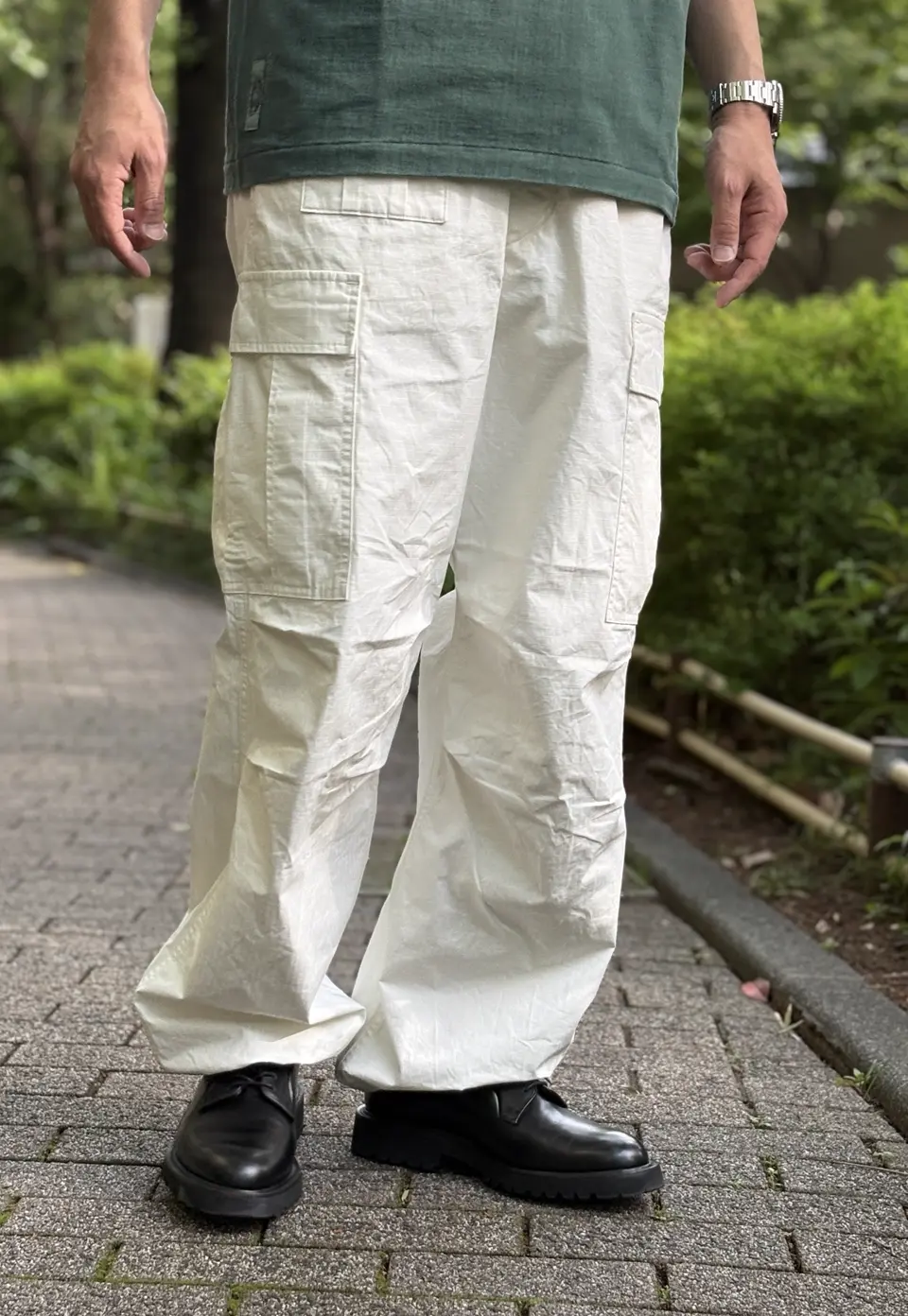 BAYCREW'S 新品　ホワイト ミリタリーカーゴパンツ タフさと軽快さを兼ね備えた名作パンツ》 ARMY CARGO PANT - RIPSTOP