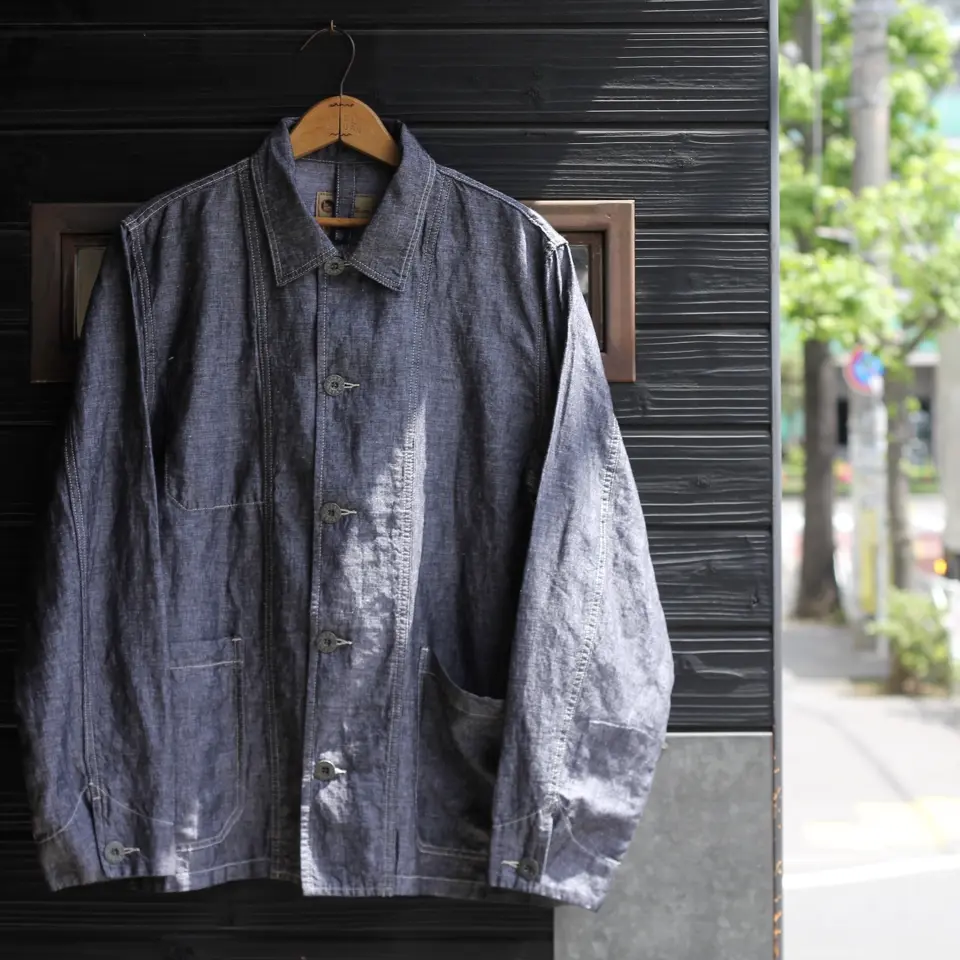 夏でも着れるデニムジャケット》CHORE JACKET - LINEN DENIM
