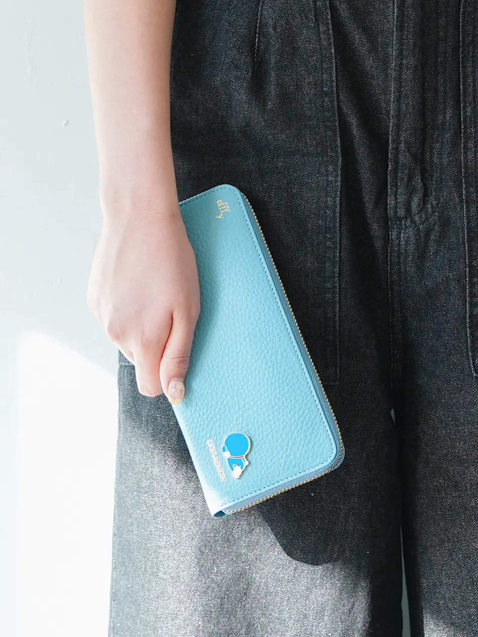 efffy エフィー ドラえもん 長財布 ジップ ライトグリーン 財布 コラボ efffy エフィー ドラえもん 長財布 ジップ ライトグリーン 財布