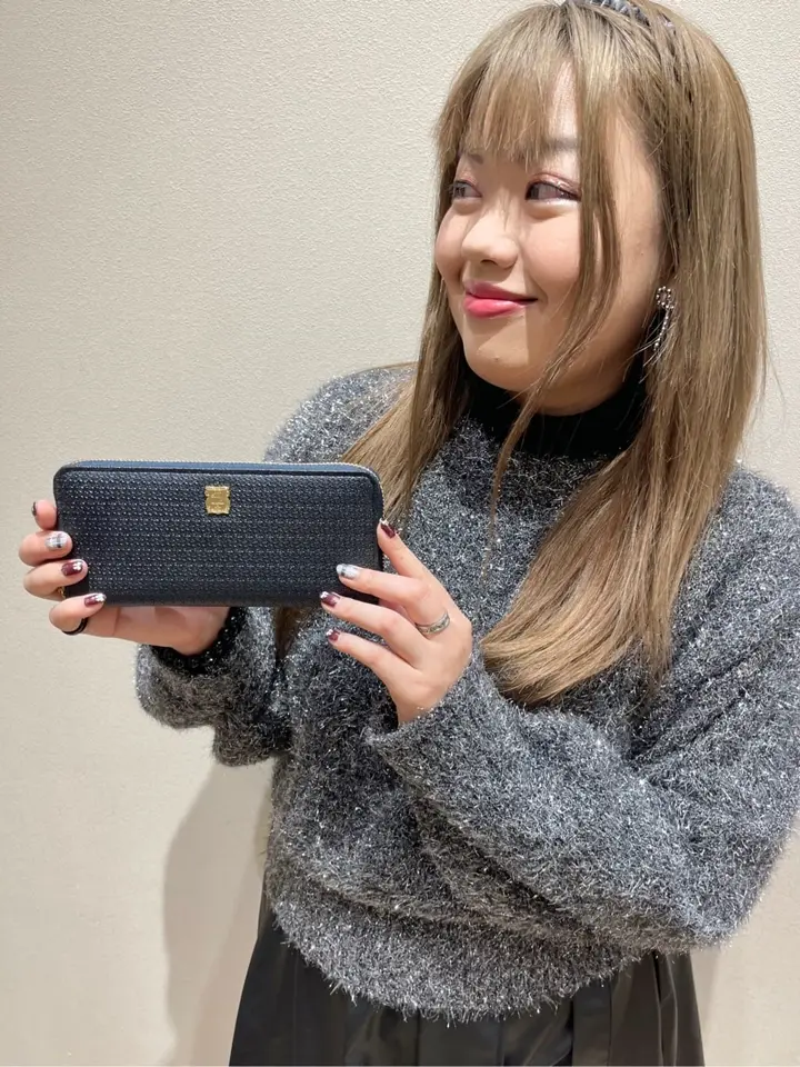 BOSS LAFFY コード&ナイロンストラップブラック&パープル付　未使用品 エフィー 長財布 L字ファスナー レディース IN4-014 efffy