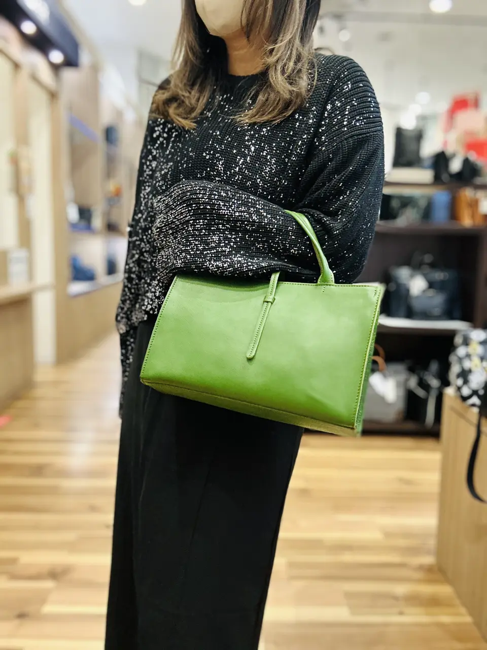 【まり】 ホールドオール] カーフレザー ダブル ハンドル バッグ, colonial