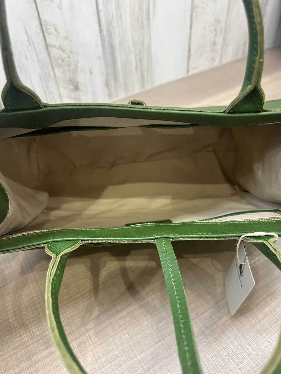 【まり】 ホールドオール] カーフレザー ダブル ハンドル バッグ, colonial