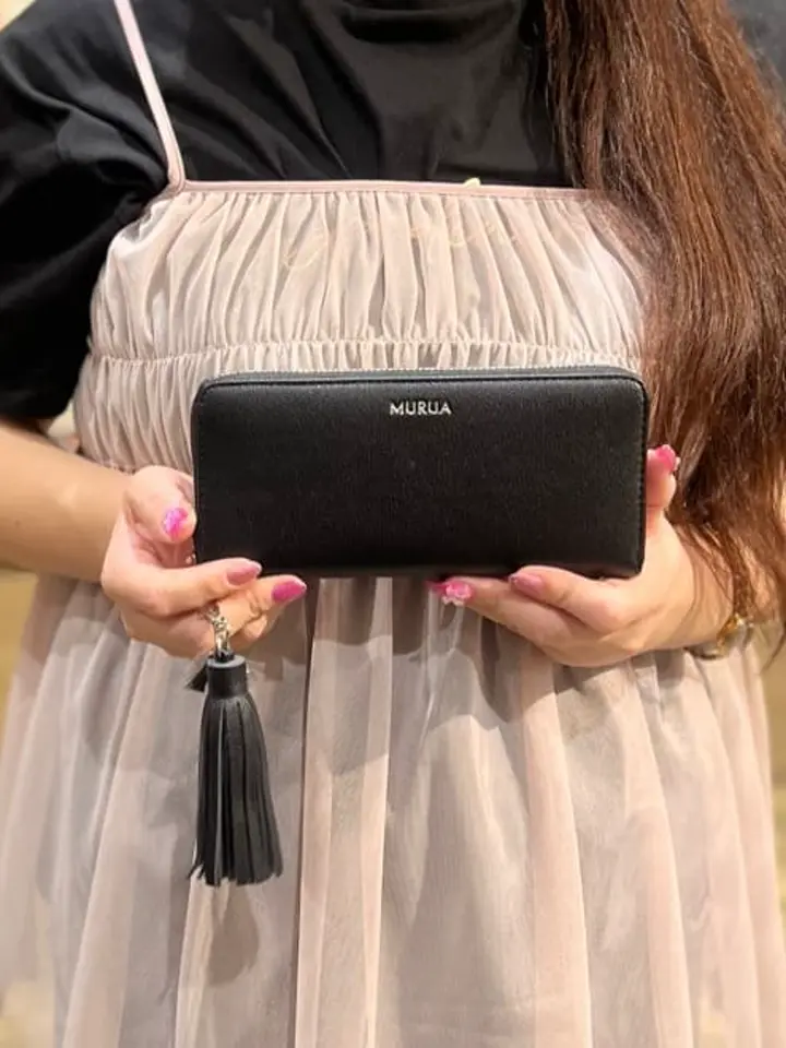 ムルーア 長財布 ラウンドファスナー タッセル mr-w1321 レディース