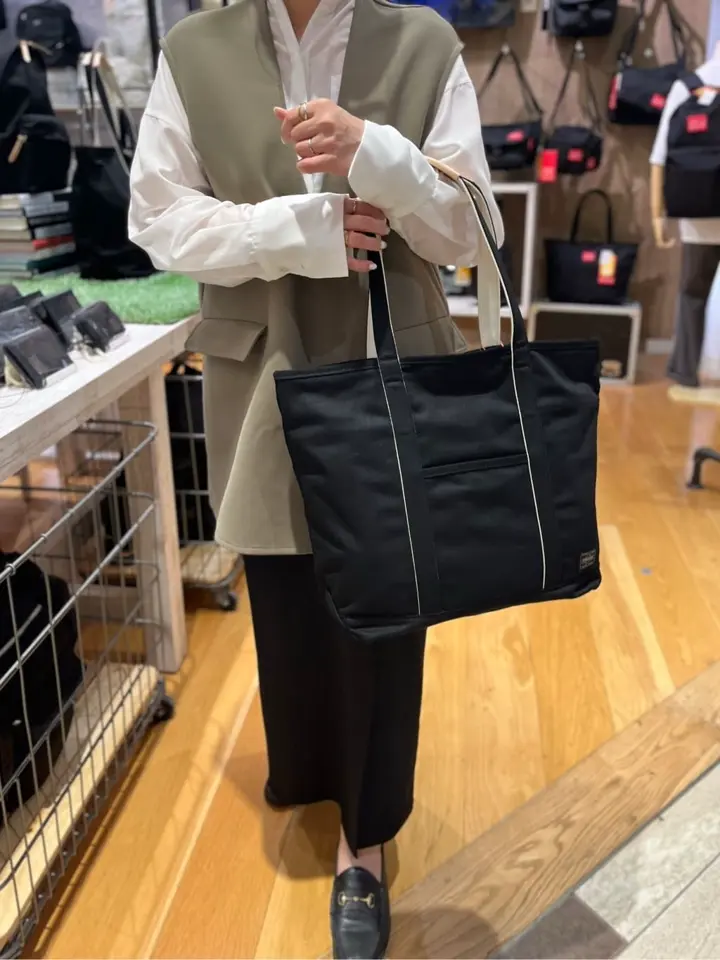 PORTER ブラック トートバッグ 大容量 INTERACTIVE(インタラクティブ) TOTE BAG | 吉田カバンホームページ