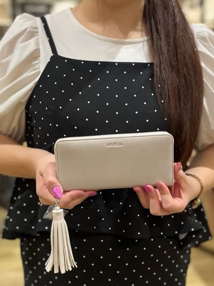 ムルーア 長財布 ラウンドファスナー タッセル mr-w1321 レディース