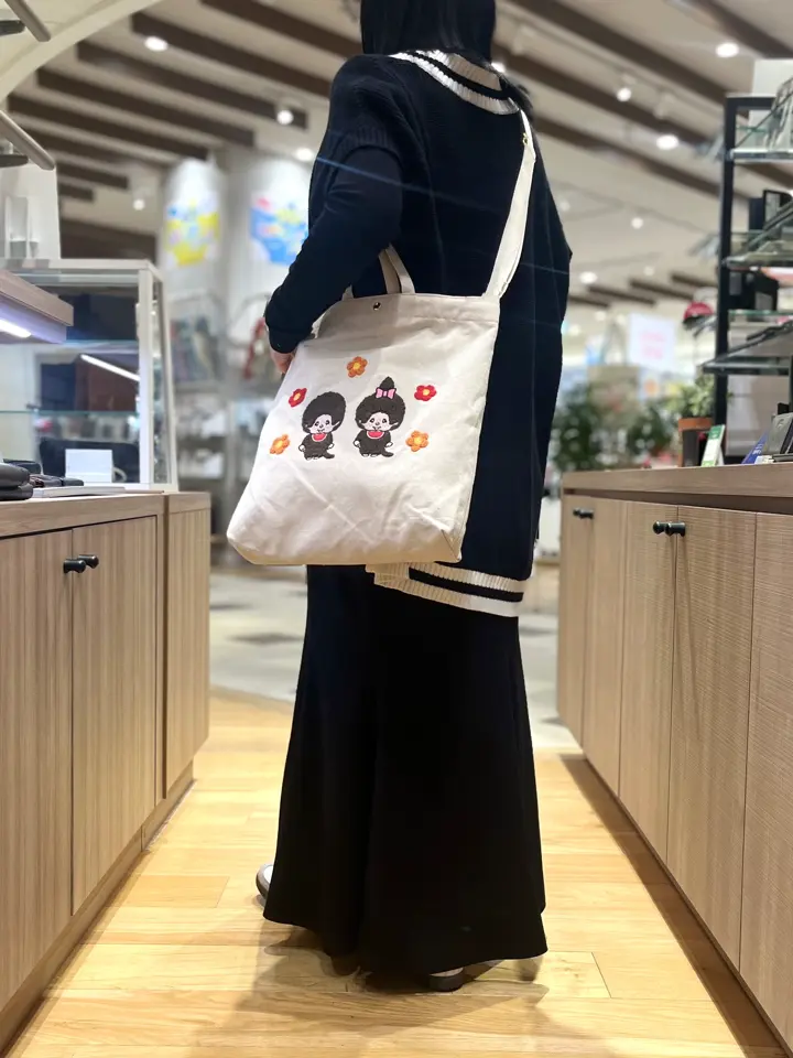 モンチッチ サガラ刺繍 帆布トートバッグ レディース AMS-001 AM-011