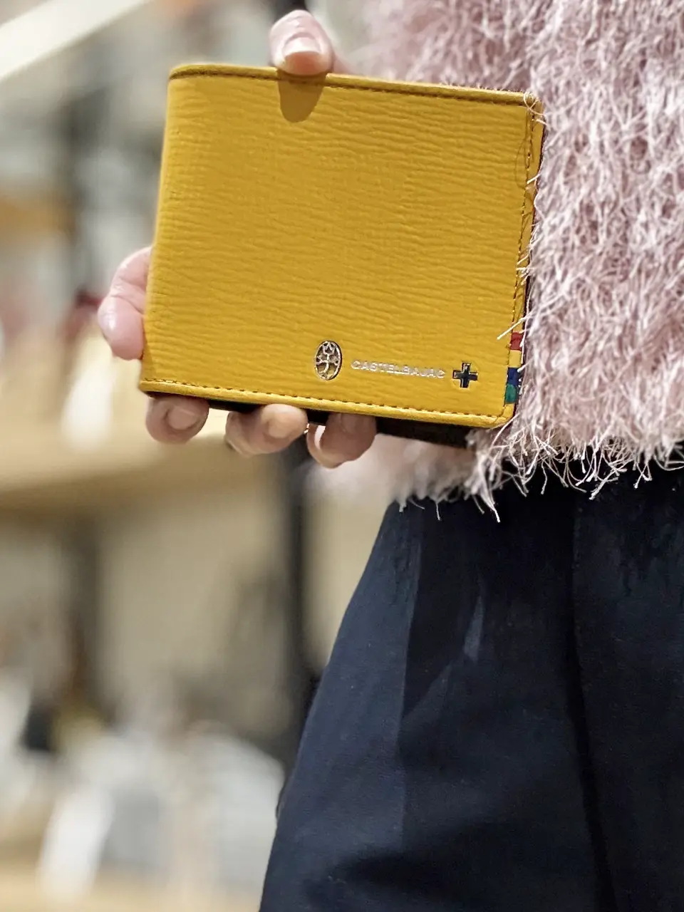 CASTELBAJAC イエロー 二つ折り財布 カステルバジャック 二つ折り財布 財布 二つ折り ミニ財布 メンズ