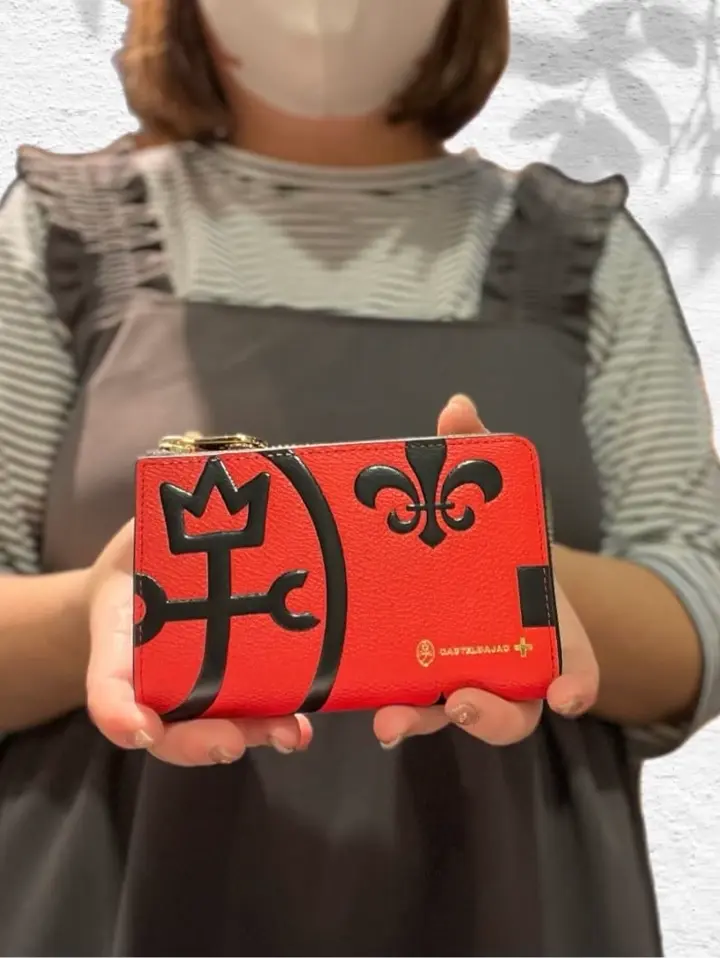 超極美品✨カステルバジャック✨ネゼル✨Ｌ字ファスナー✨レザー✨赤黒 CASTELBAJAC カステルバジャック 財布 二つ折り 本革 L字