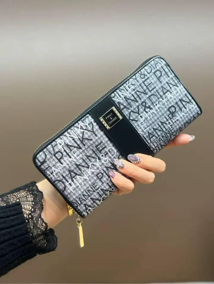 ピンキー＆ダイアン 長財布 ラウンドファスナー ミックスツイード