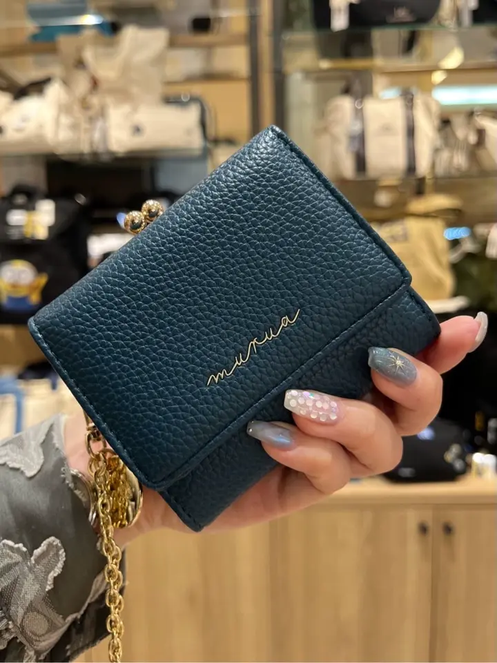 メルゾウ ムルーア 三つ折り財布 がま口 メタルチェーン レディース MR