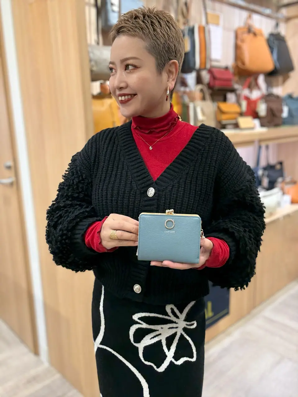 ジルスチュアート 二つ折り財布 ガマ口 レディース 本革 エターナル