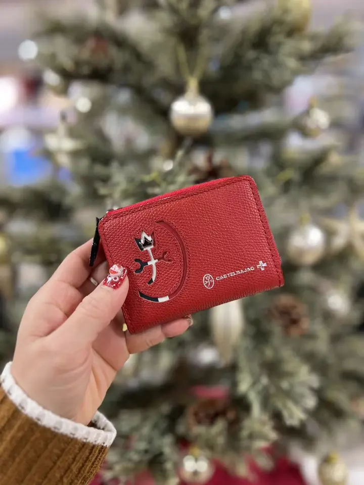 超極美品✨カステルバジャック✨ネゼル✨Ｌ字ファスナー✨レザー✨赤黒 CASTELBAJAC（カステルバジャック） 小銭入れ 本革 レザー メンズ