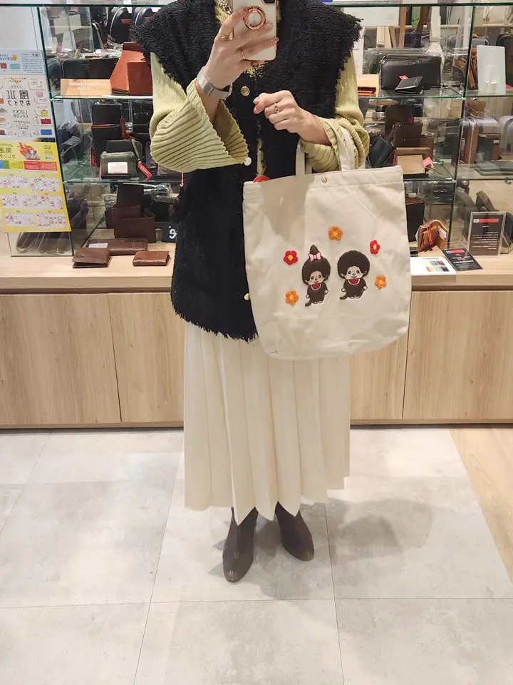 モンチッチ サガラ刺繍 帆布トートバッグ レディース AMS-001 AM-011