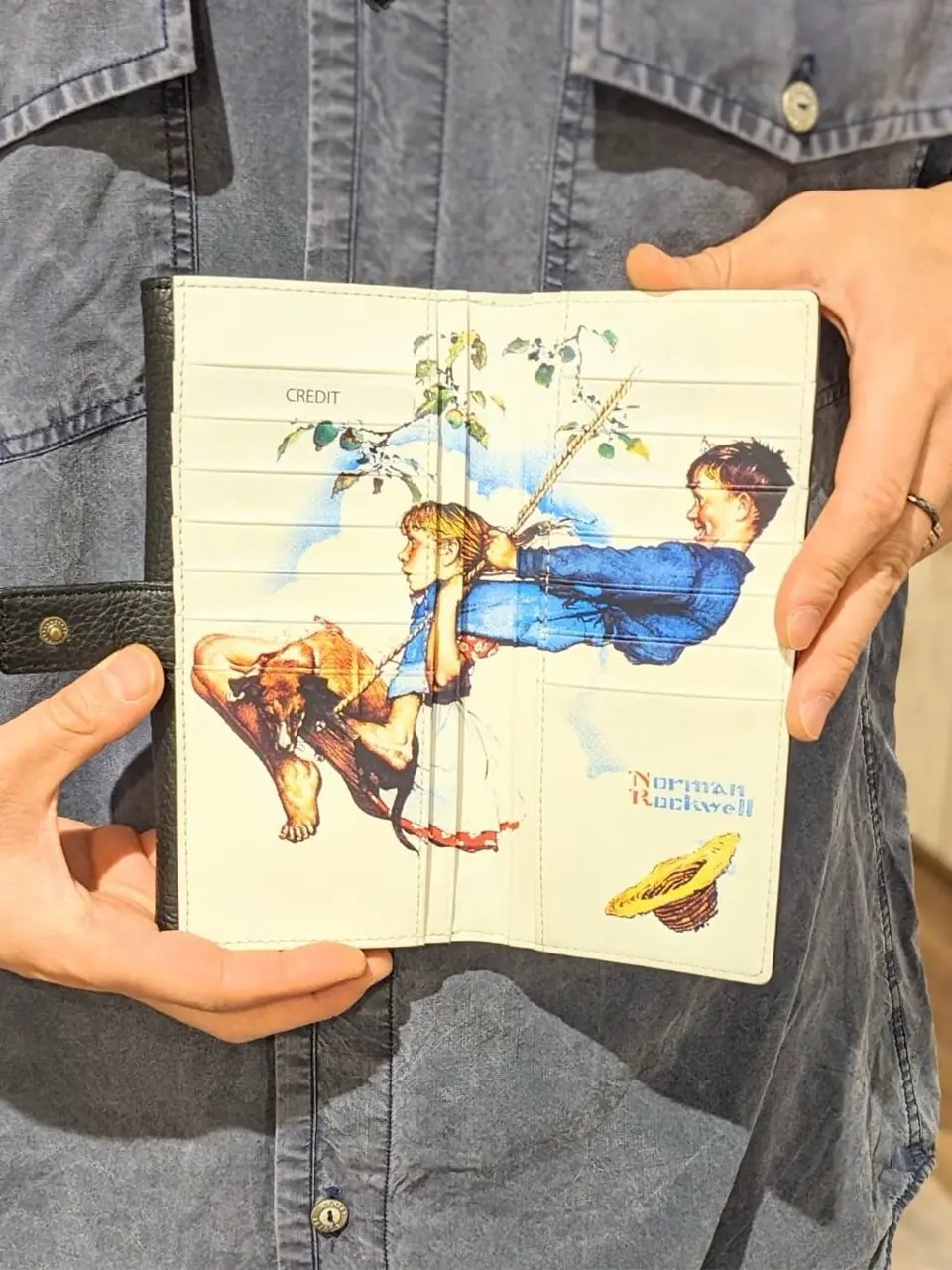 希少美品　ノーマン・ロックウェル　小銭入れ ノーティアム ノーマンロックウェル BOX式小銭入れ イラスト