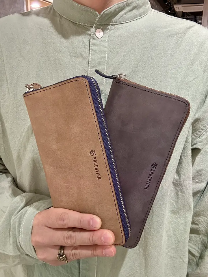 NAUGHTIAM ブラウン 長財布 ノーティアム 長財布 ラウンドファスナー メンズ E0724231150A