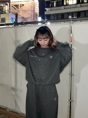 通販生活 ファッション crew glitter sweat YZ – shirt トップス
