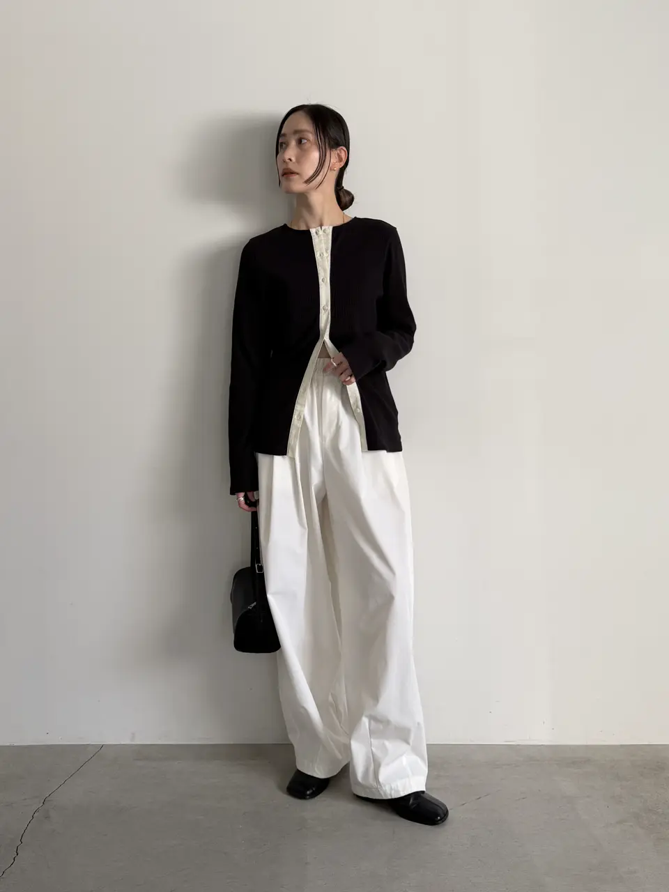 ずーさま専用 カットソー 黒白2色 ママとおそろいチェックとストライプのドルマンシャツ□80～140cm