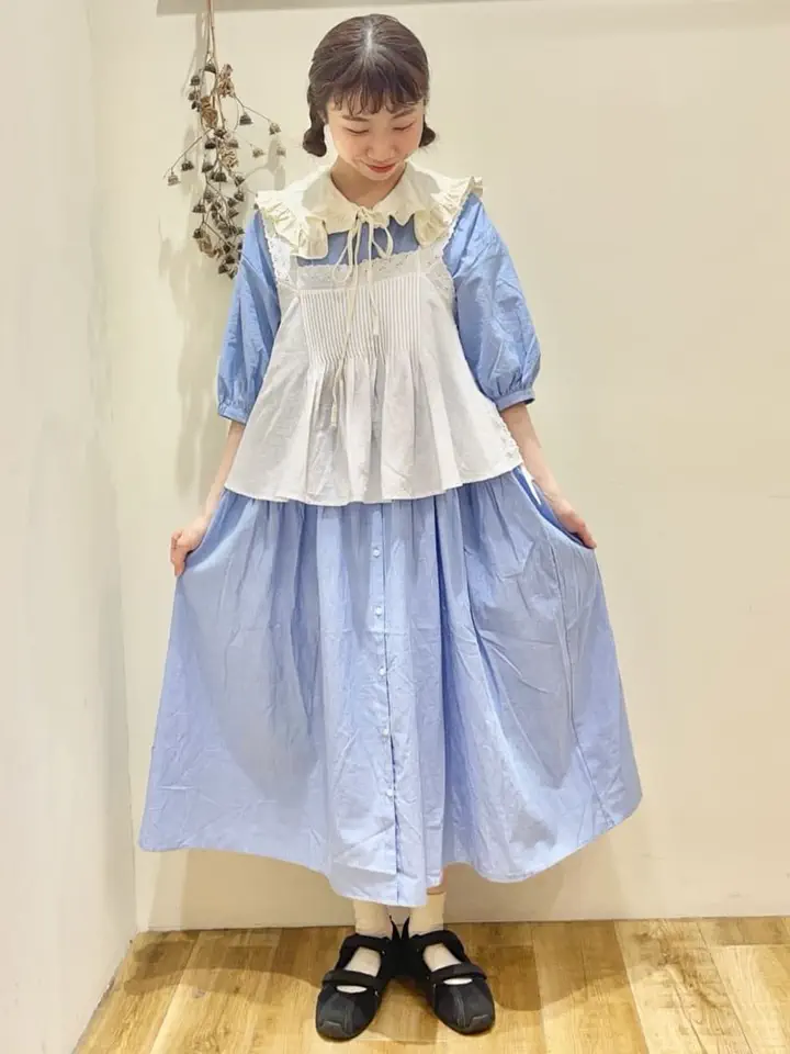 セール】 セーラー襟Tシャツ（オフホワイト/ネイビー/キナリ/トップス