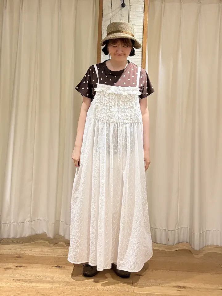  FB TT M size ドット柄 セール】 【オーガニックコットン】ドット柄Tシャツ（オフホワイト