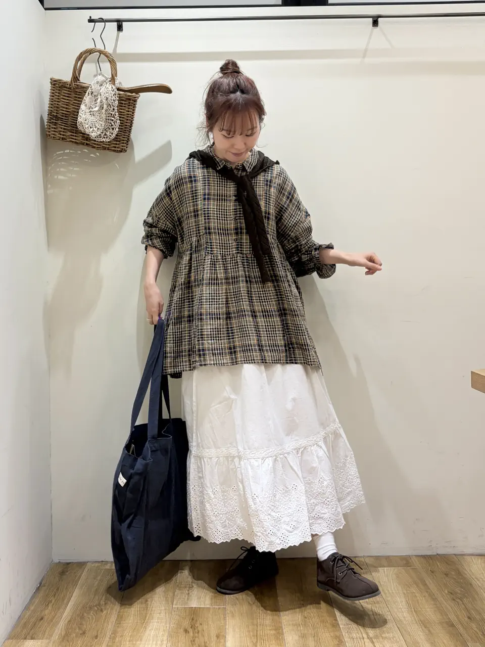 Plantation 立体刺繍ギャザーカットソー ミントグリーン 2 D470 セール】 【販路限定】裾レース切替ギャザースカート（オフホワイト