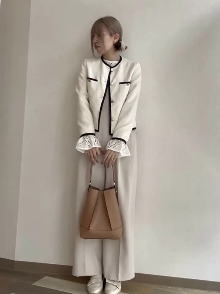 セール】 ライトツイードバイカラージャケット《2026 spring catalog