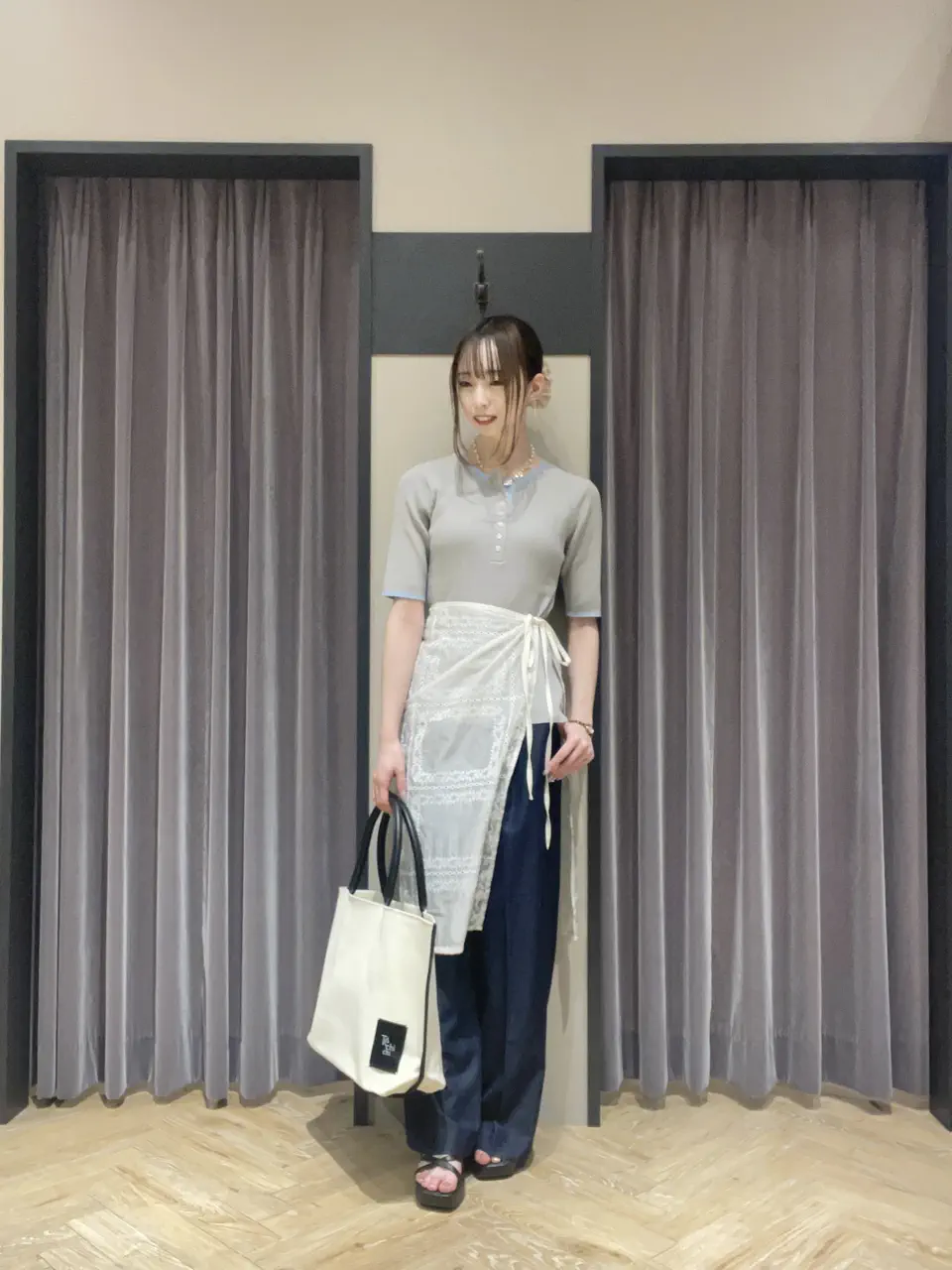 セール】 デニムライクシルキータッチワイドパンツ《2026 SUMMER LOOK
