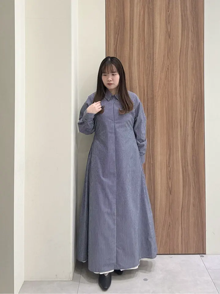 セール】 サイドホックフロントジップワンピース（サックスブルー