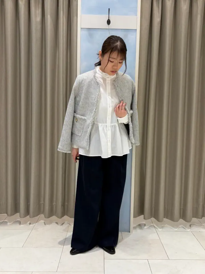 セール】 【セレモニーアイテム】ツイードノーカラージャケット