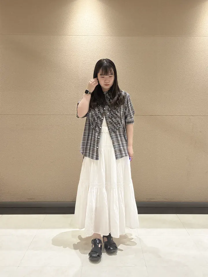 セール】 チェックフリルブラウス《2026 SUMMER LOOK item》（イエロー
