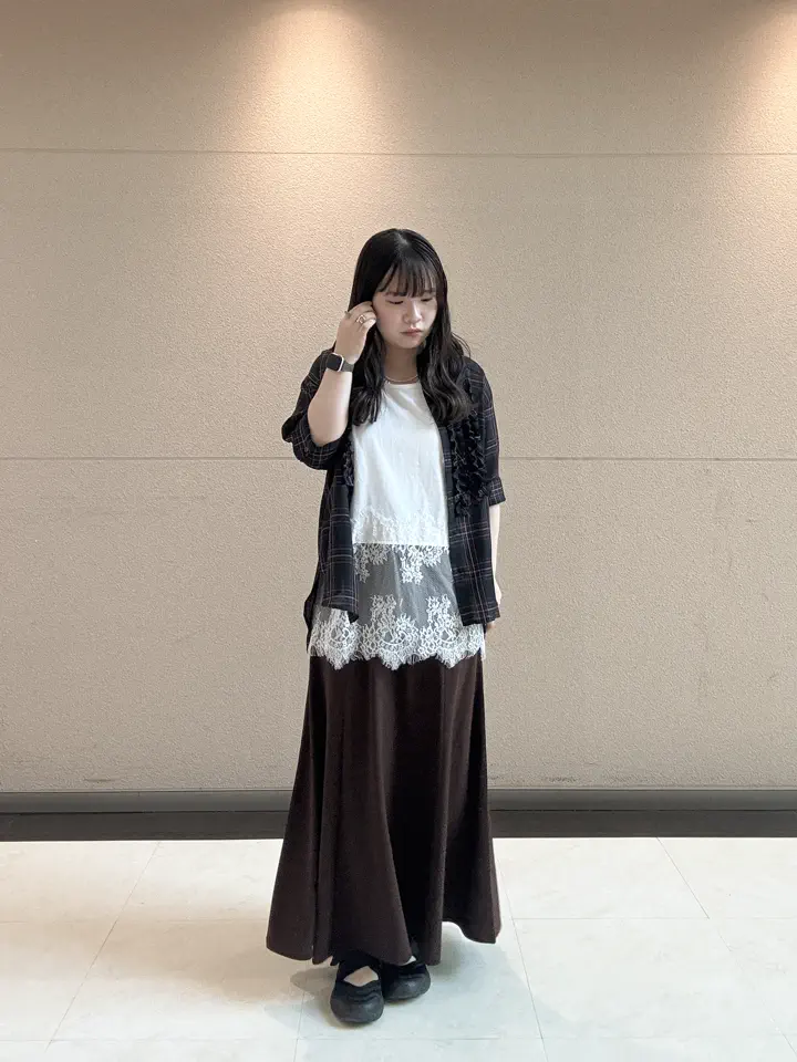 セール】 【ｲｰｼﾞｰｹｱ/接触冷感】カットロングセミフレアスカート