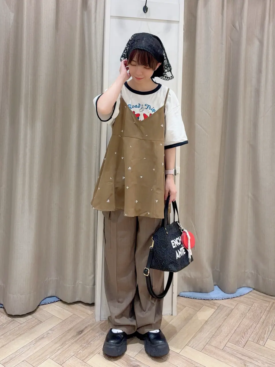 セール】 小花柄刺繍キャミチュニック(セットアップ可